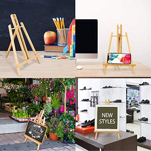 Cettkowns 16" Pinewood Wooden Easel Tabletop Display Easels A-Frame Art Craft Painting Easel Tripod Stand for Kids Student Classroom School Painting Party Table Desktop Easel
