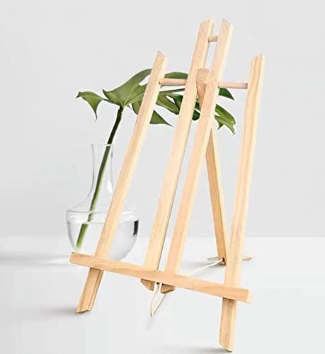 Wooden Small Tabletop Art Display Easels, Desktop Holder Stand, Mini Easel Triangle Frame for Paintings, Weddings, Kids Arts & Crafts
