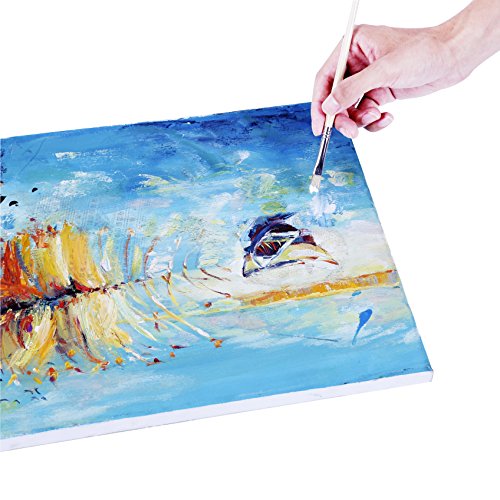 Exerz 30x40cm Framed Canvas 5pk - 1.7cm Pre-Stretched Canvas Artist Blank/ A3 Canvas 280GSM 100% Cotton/Triple Primed/Acid Free/Medium Grain/Professional Artist Acrylic Paint, Oil Paint