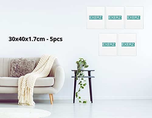 Exerz 30x40cm Framed Canvas 5pk - 1.7cm Pre-Stretched Canvas Artist Blank/ A3 Canvas 280GSM 100% Cotton/Triple Primed/Acid Free/Medium Grain/Professional Artist Acrylic Paint, Oil Paint