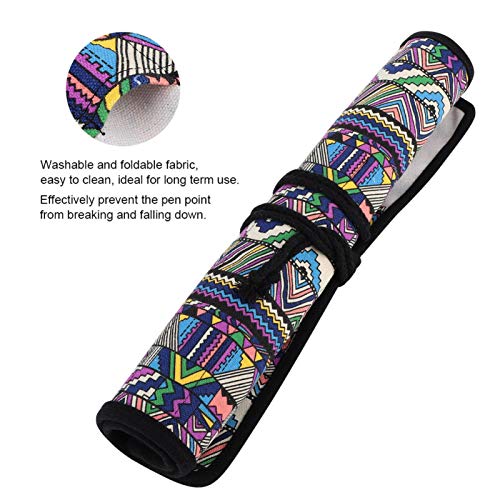 Pssopp Canvas Artist Paint Brush Holder 20 Holes Art Brush Roll Up Case for Artists School Office Brush Pen Storage