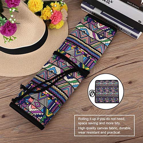 Pssopp Canvas Artist Paint Brush Holder 20 Holes Art Brush Roll Up Case for Artists School Office Brush Pen Storage