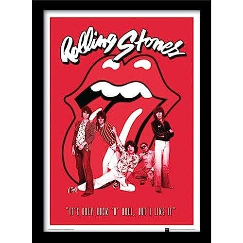 Rolling Stones (It's Only Rock n Roll Framed Print, Multi-Colour, 30 x 40cm