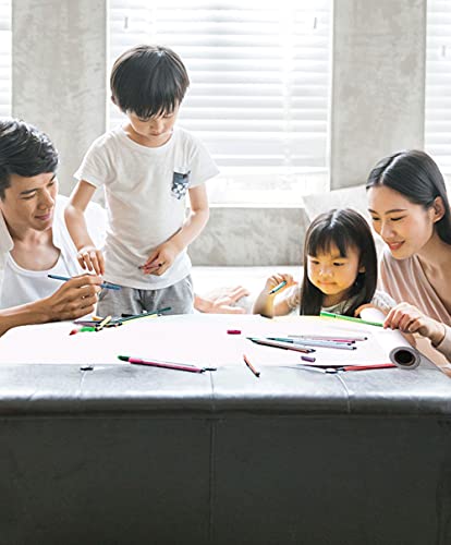 Drawing Paper Roll, White Arts Paper Roll, 44cm x 15m Recycled Wrapping Paper Easel Paper Painting Sketching Paper for Toddlers Children Kids Students