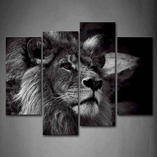 Black And White Gray Lion Head Portrait Wall Art Painting Pictures Print On Canvas Animal The Picture For Home Modern Decoration