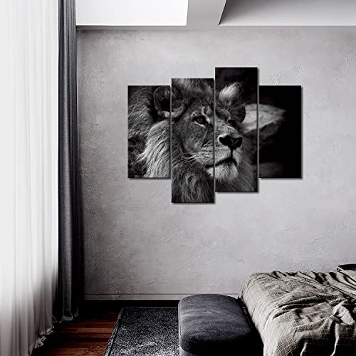 Black And White Gray Lion Head Portrait Wall Art Painting Pictures Print On Canvas Animal The Picture For Home Modern Decoration