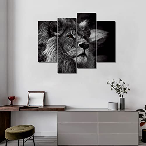 Black And White Gray Lion Head Portrait Wall Art Painting Pictures Print On Canvas Animal The Picture For Home Modern Decoration