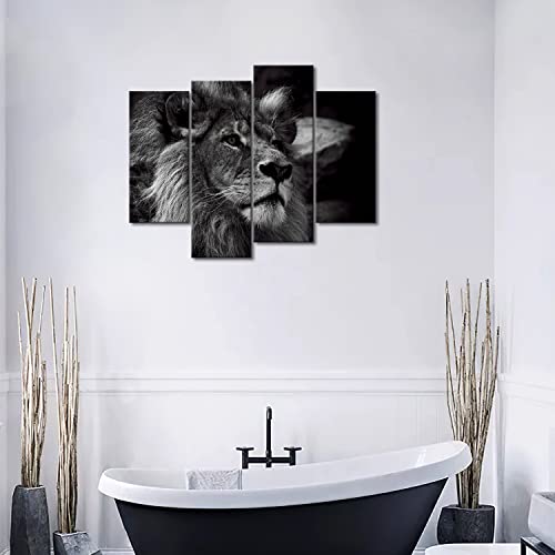 Black And White Gray Lion Head Portrait Wall Art Painting Pictures Print On Canvas Animal The Picture For Home Modern Decoration