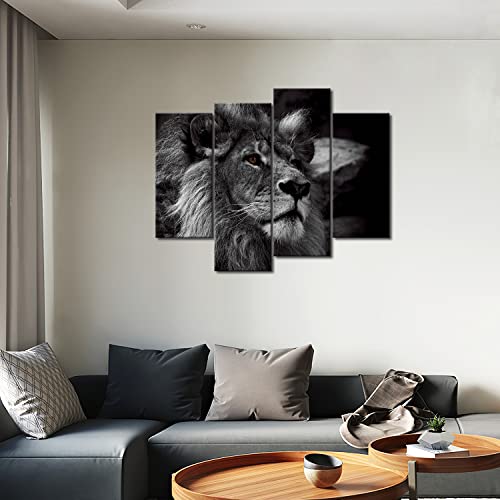 Black And White Gray Lion Head Portrait Wall Art Painting Pictures Print On Canvas Animal The Picture For Home Modern Decoration