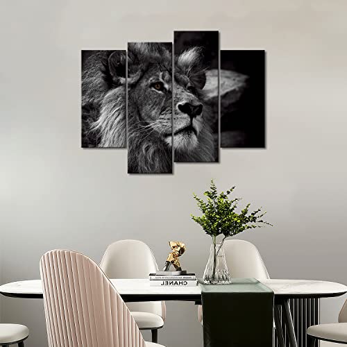 Black And White Gray Lion Head Portrait Wall Art Painting Pictures Print On Canvas Animal The Picture For Home Modern Decoration