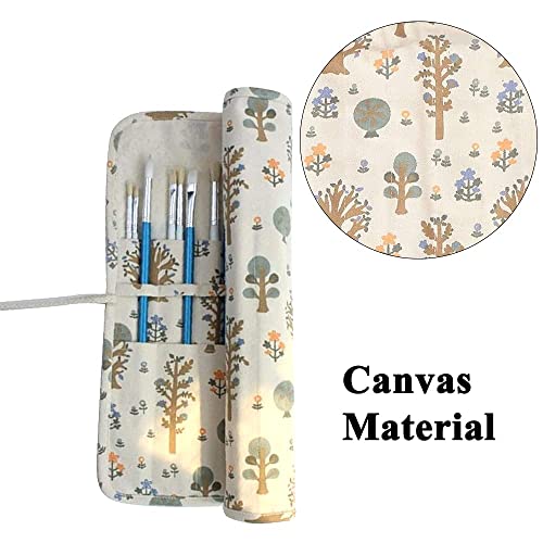 NA 20 Holes Artist Paint Brushes Holder Roll Up Canvas Painting Brushes Large Capacity Brush Carrier Pouch for Colored Pencils Art Supplies