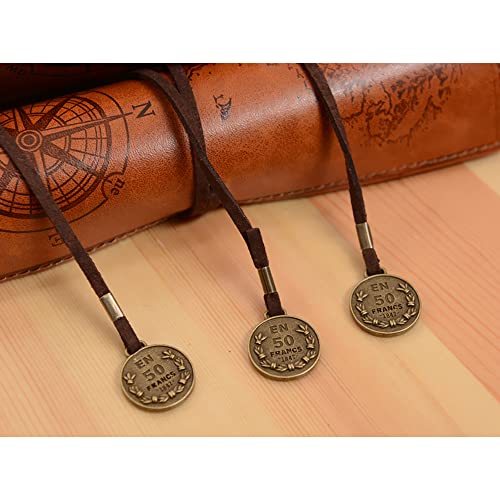 Misazy Pencil Cases Bulk,Pencil Case Creative Retro Roll,Vintage Canvas Leather Pencil case,Multi-Purpose Retro Pencil Roll Case for Pen Pencil Paint Brush Cosmetics Storage Dark Brown(20.5 * 31cm)