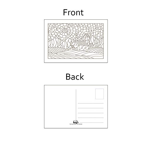 Mindfulness Colouring Postcards/Posters: Anti-Stress Art Therapy Postcard Set Drawn in Adult Colouring Book Style (A5)