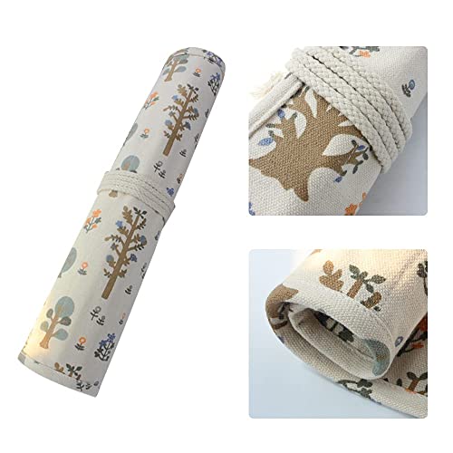 NA 20 Holes Artist Paint Brushes Holder Roll Up Canvas Painting Brushes Large Capacity Brush Carrier Pouch for Colored Pencils Art Supplies