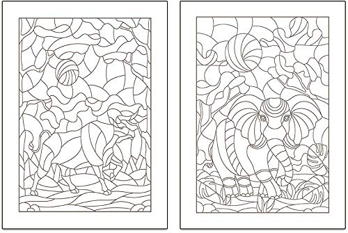 Mindfulness Colouring Postcards/Posters: Anti-Stress Art Therapy Postcard Set Drawn in Adult Colouring Book Style (A5)