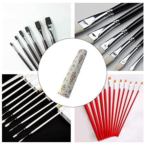 NA 20 Holes Artist Paint Brushes Holder Roll Up Canvas Painting Brushes Large Capacity Brush Carrier Pouch for Colored Pencils Art Supplies