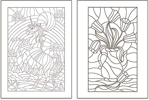 Mindfulness Colouring Postcards/Posters: Anti-Stress Art Therapy Postcard Set Drawn in Adult Colouring Book Style (A5)