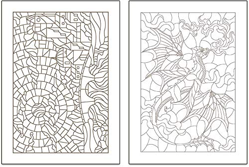 Mindfulness Colouring Postcards/Posters: Anti-Stress Art Therapy Postcard Set Drawn in Adult Colouring Book Style (A5)