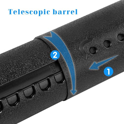 Document Storage Poster Tube Plastic Waterproof Telescoping Adjustable Teletube Expandable 63cm to 107cm with Carrying Strap, Storage for Artworks, Drawing, Flip Chart (Black)