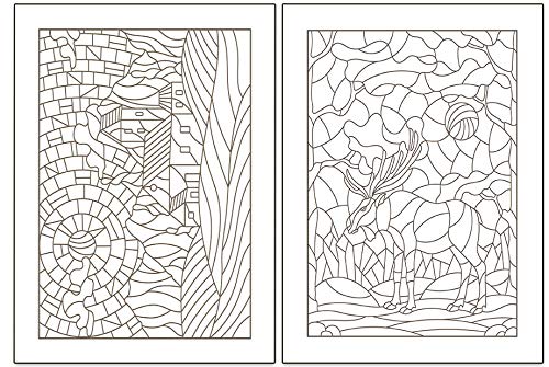 Mindfulness Colouring Postcards/Posters: Anti-Stress Art Therapy Postcard Set Drawn in Adult Colouring Book Style (A5)