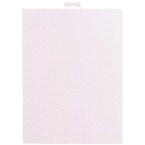Vaessen Creative Plastic Canvas, 14 Count, Flexible Mesh Sheets for Crafts, Embroidery and Cross Stitch, 1 Piece, Size 21x28cm or 8.2x11, White