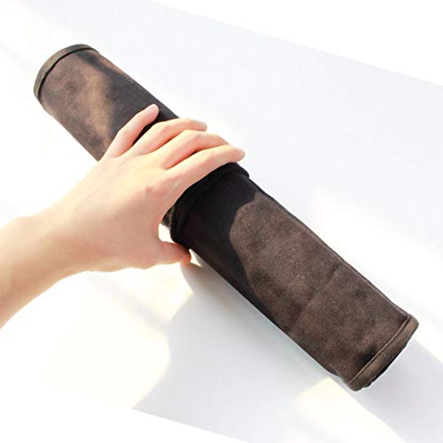 Canvas Brush Roll-Up Bag Pockets Artist Paint Brush Roll Up Bag Holder Canvas Pouch Case Paint Brushes Case Artist Paint Brush Holder Organizers for Draw Pen Watercolor Oil Brushes (Black)