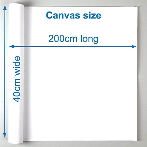 Baker Ross AR498 Blank Roll of 2 M Canvas Perfect for Painting and Artist Work, White