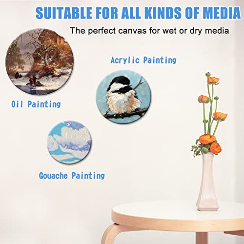 Canvas for Painting Mini Canvas Blank Panels 100% Cotton 3 Pieces for Acrylic Painting Oil Paint Wet Water Art Media
