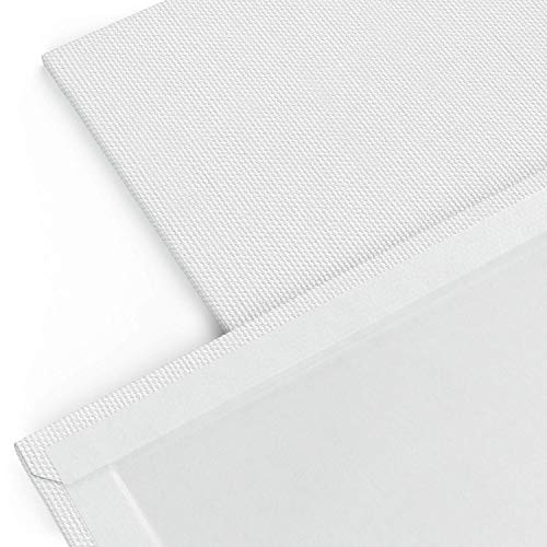 Arteza Painting Canvas Board, Multipack of 28, 12.7 x 17.8, 20.3 x 25.4, 22.9 x 30.5, 27.9 x 35.6 cm, 12.3 oz Primed, 100% Cotton, Recycled Panel Core, White - Premium