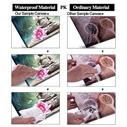 Piy Painting Buddha Modern Canvas Painting Wall Art For Home Decor Buddha Figure Print On Canvas Lotus Flower Pray for Peace Artwork Waterproof Stretched and Framed For Room Christmas Gift 30x40cm