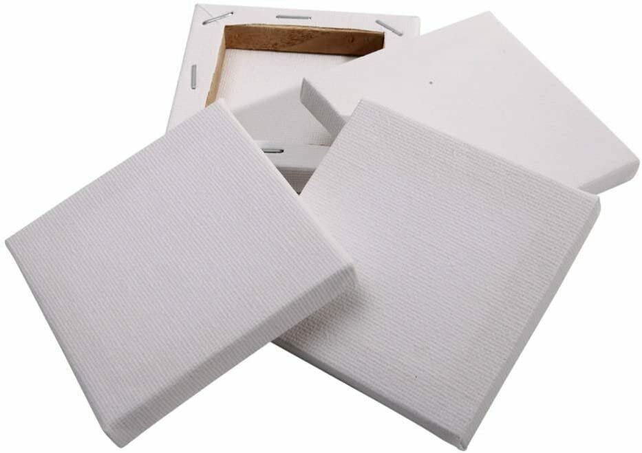 Buystarget 4X Mini Artist Canvases Small 7x7 Cm Framed Art Blank Board Plain Painting UK