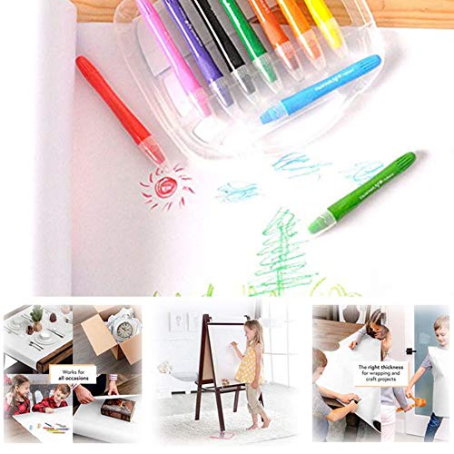 CYH White Drawing Paper Roll – 10 m White Paper Roll – Easel Paper Roll for Children Artists Sketching Painting Craft Project – 22.5 cm Wide