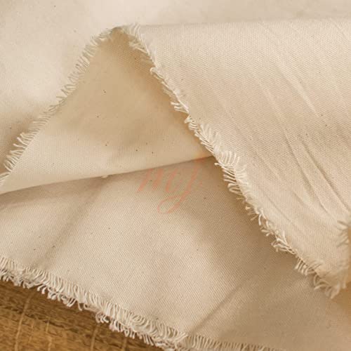 Canvas Fabric - Natural Unbleached 100% Cotton - 230 GSM Half Panama - 160 cm Wide for Craft, Paint, Home Décor, Patchwork by M&J (1 METRE)