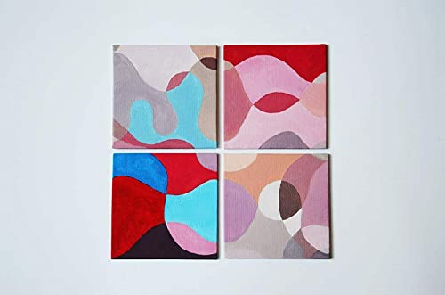 Buystarget 4X Mini Artist Canvases Small 7x7 Cm Framed Art Blank Board Plain Painting UK