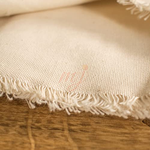 Canvas Fabric - Natural Unbleached 100% Cotton - 230 GSM Half Panama - 160 cm Wide for Craft, Paint, Home Décor, Patchwork by M&J (1 METRE)