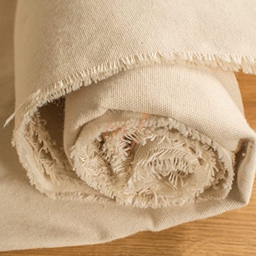 Canvas Fabric - Natural Unbleached 100% Cotton - 230 GSM Half Panama - 160 cm Wide for Craft, Paint, Home Décor, Patchwork by M&J (1 METRE)
