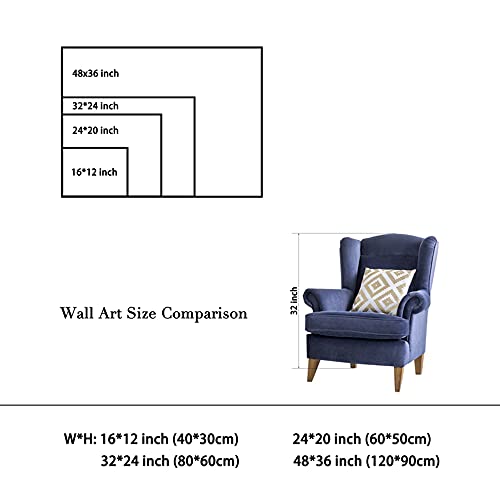 Wieco Art Starry Night Over The Rhone by Van Gogh Classical Oil Paintings Reproduction Large Modern Stretched and Framed Canvas Print Wall Art Seascape Pictures Giclee Artwork for Home Office Decor