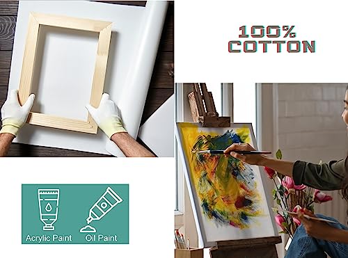 EXERZ Cotton Canvas Roll 76cm X 10M, 330gsm - Acrylic Painting, Oil Painting, Inkjet Printing (Cotton)