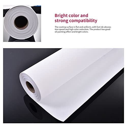 Nisorpa 30 m Canvas Roll for Painting, Cotton Art Canvas Roll, Large White Canvas Roll, Inkjet Canvas Roll, H 60 cm (23.6 in), L 30 m (1181 in)