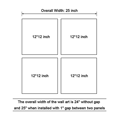 Wieco Art - Modern 4 Panels Stretched and Framed Contemporary Zen Giclee Canvas Prints Perfect Bamboo Green Pictures Paintings on Canvas Wall Art for Home Office Decorations Living Room Bedroom