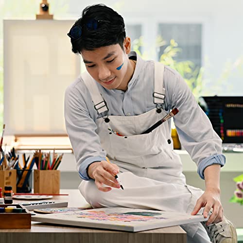 ARTEZA Stretched White Blank Canvas Multi Pack, 5x7, 8x10, 11x14, 12x16, 16x20 (2 of Each) Set of 10, Primed, 100% Cotton, Art Supplies for Acrylic, Oil, Other Wet or Dry Media