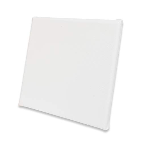 Amazon Brand – Eono Stretched Canvas 15cm x 15cm Set of 4 Blank 100% Cotton