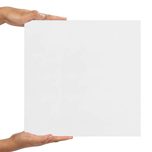 BELLE VOUS 7 Pack Blank Canvas - 40 x 40cm (16 x 16 inches) - Pre Stretched Canvas Panel Boards - Suitable for Acrylic and Oil Painting Also for Sketching and Drawing