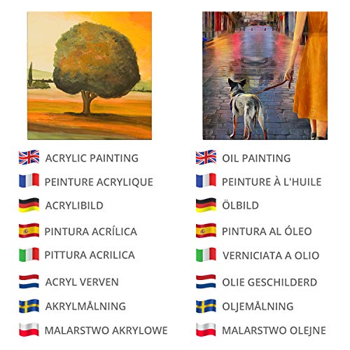 BELLE VOUS 7 Pack Blank Canvas - 40 x 40cm (16 x 16 inches) - Pre Stretched Canvas Panel Boards - Suitable for Acrylic and Oil Painting Also for Sketching and Drawing