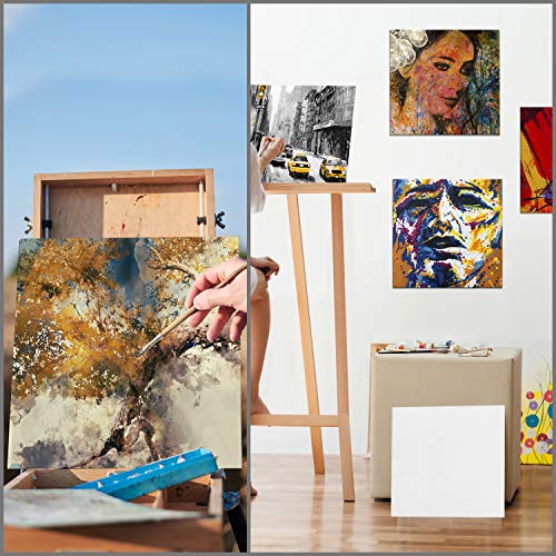 BELLE VOUS 7 Pack Blank Canvas - 40 x 40cm (16 x 16 inches) - Pre Stretched Canvas Panel Boards - Suitable for Acrylic and Oil Painting Also for Sketching and Drawing