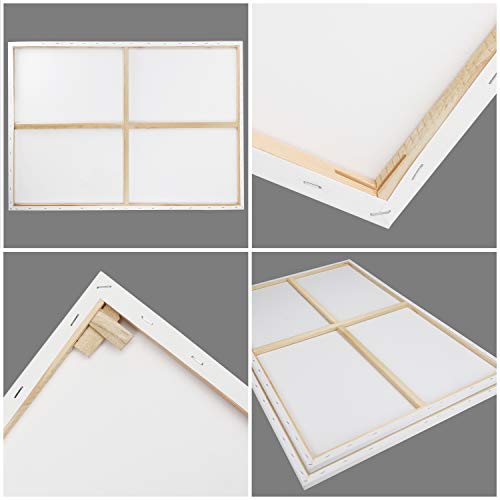 Kurtzy Blank Canvas (2 Pack) - 90 x 120cm (36 x 48 inches) - Extra Large Pre Stretched Canvas Panels with Wooden Wedges - Suitable for Acrylic and Oil Painting Also for Sketching and Drawing