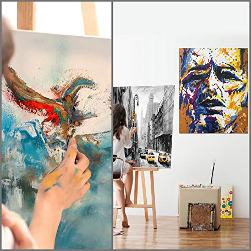 Kurtzy Blank Canvas (2 Pack) - 90 x 120cm (36 x 48 inches) - Extra Large Pre Stretched Canvas Panels with Wooden Wedges - Suitable for Acrylic and Oil Painting Also for Sketching and Drawing