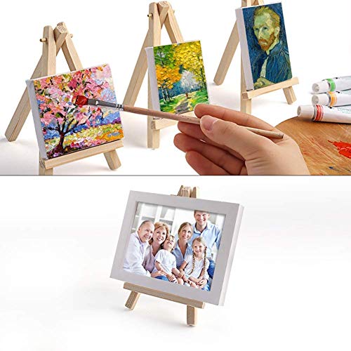 4 Mini Blank Framed Canvas Panels 7x7 cm Square Small Stretched 100% Cotton for Artists Painting with Acrylic Oil or Water Based Double Primed Pre-Stretched Frame Boards