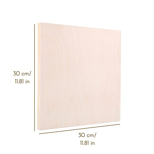 Creative Deco 6 x Wooden Canvas Painting Board | 30 x 30 cm | Cradled Plywood Panel | Art Painting for Crafts, Mixed-Media, Encaustic, Decoupage, Wood Burning, Acrylic Painting, Drawing, Pouring
