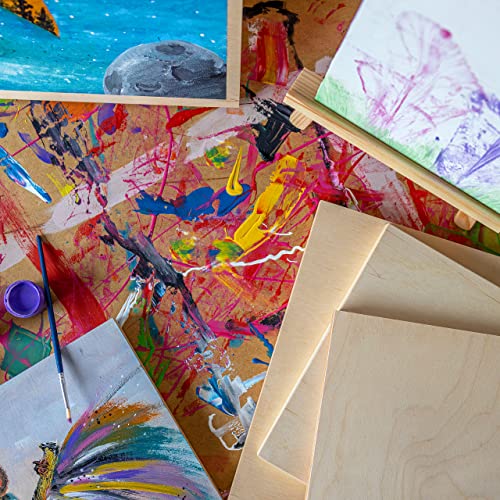 Creative Deco 6 x Wooden Canvas Painting Board | 30 x 30 cm | Cradled Plywood Panel | Art Painting for Crafts, Mixed-Media, Encaustic, Decoupage, Wood Burning, Acrylic Painting, Drawing, Pouring